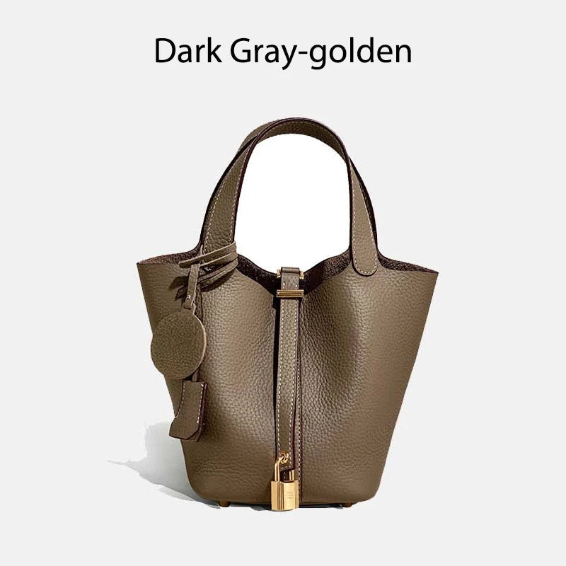 MENDY Women Bags Handbags Bucket Bag Real Leathe Fashion Tote Bag Genuine Leather Luxury Desginer Big Size Large Lady Hand Bags Quick Pick Grocers